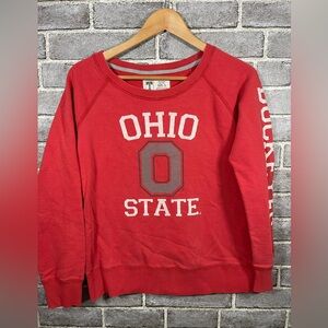 Ohio State Buckeyes Red Crewneck Sweatshirt Women’s Small Distressed Graphic